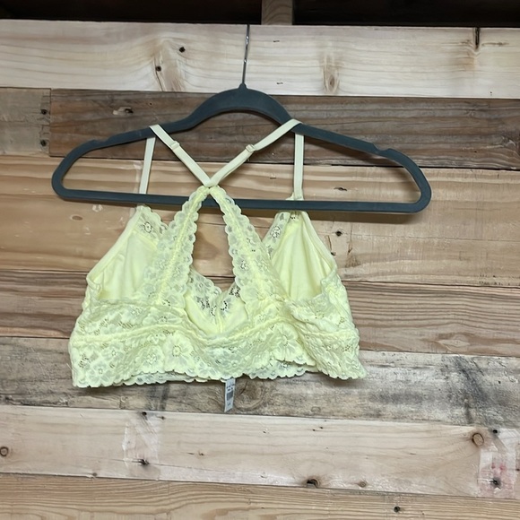 Aerie size XL Vibrate Yellow Lace Super Soft & Stretchy Razor Back Bralette - Picture 7 of 7